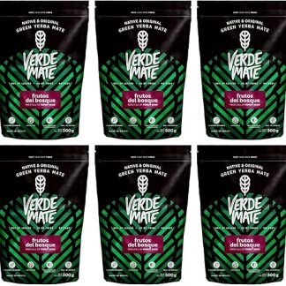 Зеленый мате Verde Mate с лесными ягодами, 3 кг Бодрящий мате с лесными ягодами, 3000 г Мягкий вкус Натуральный кофеин Чай мате из Бразилии 3000 г