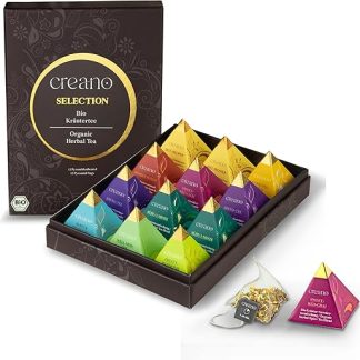 Подарочный набор Creano Bio Premium Pyramide Tea, включающий 14 пакетиков чая в форме пирамидок 9 различных сортов*.