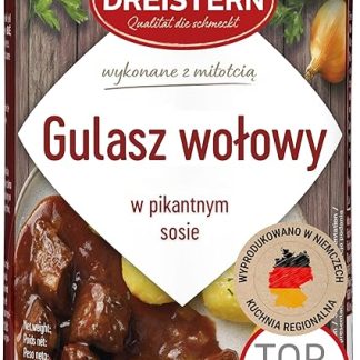 Говяжий гуляш «Дрейстерн» с насыщенным соусом | готовое блюдо | вкусный гуляш в перерабатываемой жестяной коробке | нежная говядина - качество, которое делает блюдо вкусным