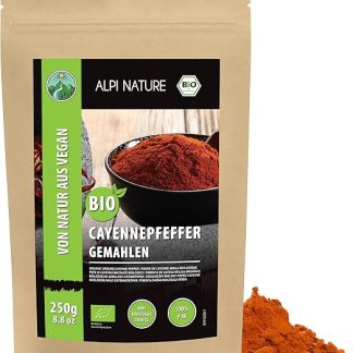 Молотый кайенский перец Alpi Nature Organic, 250 г, острый перец чили.