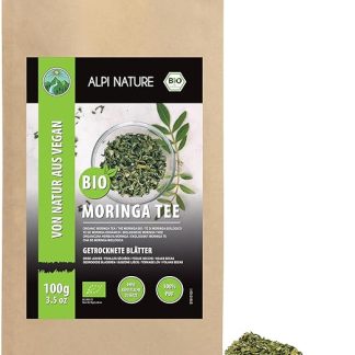 Alpi Nature Органическая моринга 100 г, сушеные и нарезанные листья моринги, травяной рассыпной чай
