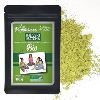 LES PAPOTEUSES Порошок зеленого чая матча 100 г Китайский зеленый чай Сертифицировано как органический продукт и соответствует принципам справедливой торговли