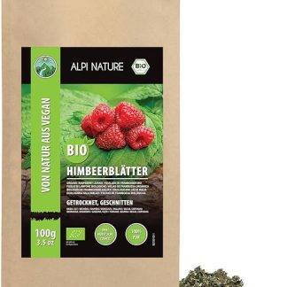 Органический малиновый чай Alpi Nature 100 г, сушеные нарезанные листья малины, рассыпной чай