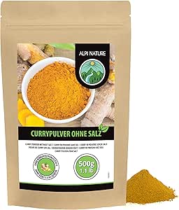 Alpi Nature Mild Curry Powder 500 г, порошок карри без соли, индийские специи для приготовления пищи.