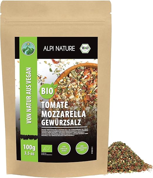 Приправа Alpi Nature Organic Tomato and Mozzarella Seasoning 100 г, итальянская кулинарная приправа.