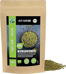 Органическая зеленая фасоль мунг Alpi Nature 500 г, без глютена.
