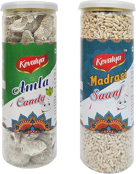 kevalya Конфеты из амлы и белого мадрасского фенхеля Конфеты из амлы Сушеная амла Агресберри Натуральное освежающее средство для полости рта. Вкусные и полезные конфеты из амлы - 200 x 2 г (2 штуки)
