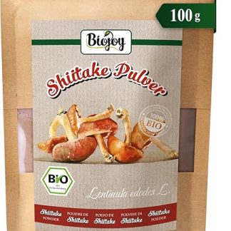 Органический порошок шиитаке Biojoy (100 г), сушеные и мелко измельченные грибы шиитаке (Lentinula edodes)
