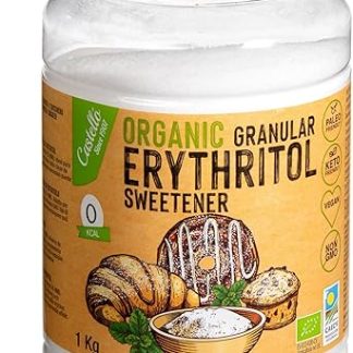 Органический подсластитель эритритол 10 г = 7 г сахара Заменитель сахара - 0 калорий - 0 гликемический индекс - Кето и палео - 0 чистых углеводов - Без ГМО - Castello с 1907 года - 1 кг