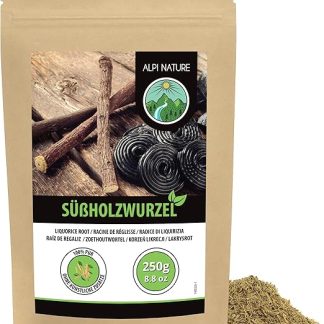 Чай из корня солодки Alpi Nature, 250 г, сушеный и нарезанный корень солодки, рассыпной чай.