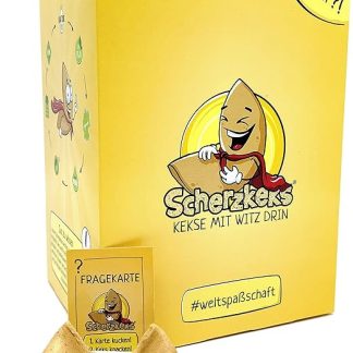 Набор Scherzkeks из 20 штук | 20 печенье с остроумным вопросом и ответом на удачу, забавная идея подарка. Сделано в Германии, идеально подходит для дней рождения, семейных торжеств и Рождества.