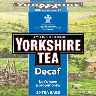 Йоркширский чай без кофеина - Освежающий и крепкий черный чай без кофеина - Традиционный британский чай - Из экологически чистых источников - 80 чайных пакетиков