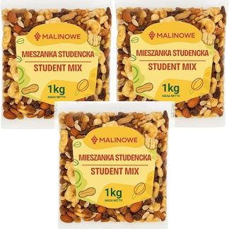 Набор для студентов с малиной, 3 упаковки по 1 кг, орехи, сухофрукты.