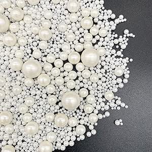 Съедобная белая сахарная посыпка Weraru в виде жемчужных бусин, смесь для украшения выпечки, тортов, кексов, печенья, праздников, свадеб, девичников, вечеринок и Рождества.