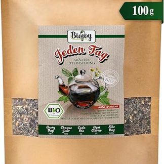 Органический рассыпной травяной чай Biojoy Every Day (100 г), кожура шиповника, листья ежевики и малины, а также другие травы.