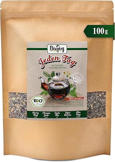 Органический рассыпной травяной чай Biojoy Every Day (100 г), кожура шиповника, листья ежевики и малины, а также другие травы.