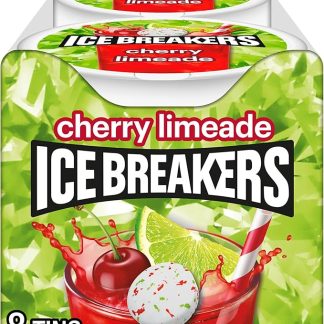 Мятные леденцы ICE BREAKERS со вкусом вишневого лимонада без сахара, жестяная банка 42 г, упаковка из 8 штук.