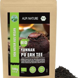 Органический пуэр Alpi Nature из провинции Юньнань, 100 г, пуэр, с натуральным кофеином.