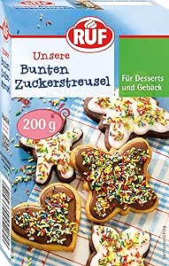 RUF Kleurrijke suiker-strooisel Glutenvrij in regenboogkleuren, упаковка фургон 2 (2 x 200 г)