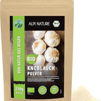 Чесночный порошок Alpi Nature Organic, 250 г, сушеный молотый чеснок, чесночная приправа для приготовления пищи.