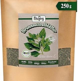 Органические листья крапивы Biojoy (250 г), сушеные и измельченные, крапивный чай, без добавок (Urtica dioica)