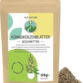 Чай из коровяка Alpi Nature, 125 г, сушеные и нарезанные листья коровяка, травяной рассыпной чай.