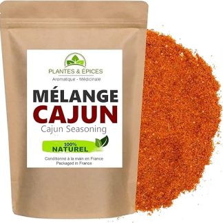 Epices CAJUN BIO - Mélange Marinades Epices pour Assaisonnement CAJUN 200g - Кухня креольская, антильезная - Sachet Fraîcheur Биоразлагаемый, подлежащий возврату