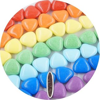 EinsSein 1 кг разноцветных шоколадных сердечек, драже, радужная смесь, подарки для гостей, радужная вечеринка, детский день рождения, крестины, альтернатива шоколадным драже, радужные сердечки.