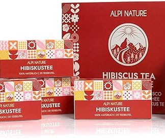 Чай с гибискусом Alpi Nature, 120 пакетиков, 120 г, упаковка из 6 × 20 пакетиков по 1 г.