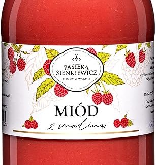 Малиновый мед 1200 г - Натуральный кремообразный мед с фруктами или травами - Идеально подходит для чая, десертов, блинов и выпечки.