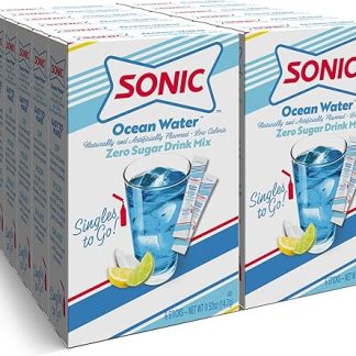Порошкообразная смесь для напитка Sonic Singles To Go, Ocean Water, 6 стиков в коробке, 12 коробок (всего 72 стика)