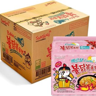 40 пакетиков лапши быстрого приготовления Samyang Buldak Ramen с карбонарой и сыром, со вкусом острой курицы - Халяльная лапша быстрого приготовления. Очень вкусная и быстро готовится!