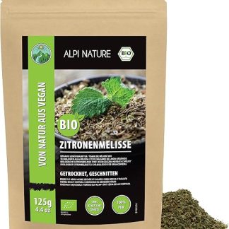 Органический чай из мелиссы Alpi Nature, 125 г, сушеные и нарезанные листья мелиссы для приготовления чая из мелиссы.