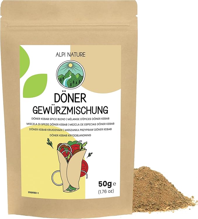 Приправа для кебаба Alpi Nature Döner Kebab, 50 г, смесь специй для кебабов из курицы и баранины.