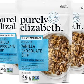 Гранола Purely Elizabeth со вкусом ванили и шоколада, приготовленная из органического овса и древних злаков, без глютена и ГМО (3 упаковки по 340 г).