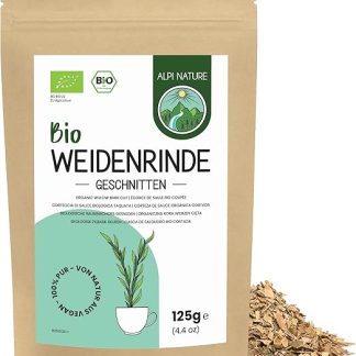 Органический чай из коры ивы Alpi Nature, 125 г, сушеная и нарезанная кора ивы, рассыпной чай.