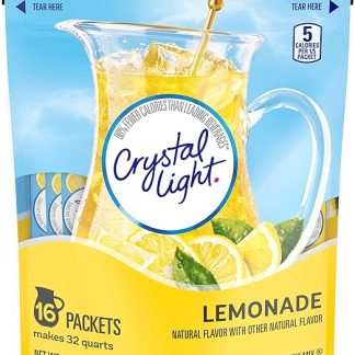 Лимонадные палочки Crystal Light, натуральные, 8,6 унций (240 г), 16 штук