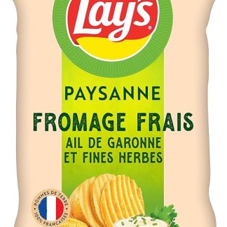 Чипсы Lay's, приготовленные по фермерскому рецепту, со свежим вкусом сыра, чеснока и нежных трав.