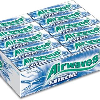 Жевательная резинка Airwaves Extreme без сахара с ментолом, 30 упаковок по 10 штук.