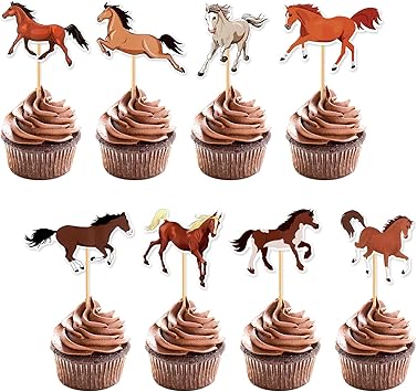 Украшения на день рождения с лошадьми, украшения для тортов, животные, лошадь, кексы, украшения для вечеринки, топперы для кексов на тему скачек, товары для детского праздника, свадьбы, дня рождения (16)