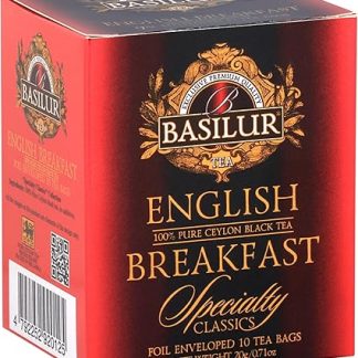 BASILUR Английский завтрак - Черный чай в пакетиках, 10 пакетиков по 2 г, 1 упаковка