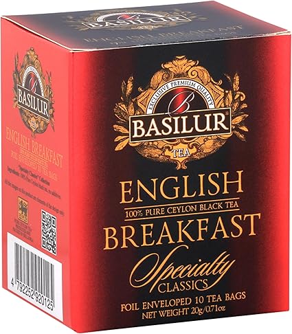 BASILUR Английский завтрак - Черный чай в пакетиках, 10 пакетиков по 2 г, 1 упаковка