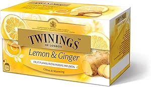Чай Twinings «Лимон и имбирь» — это пряная смесь с лимонно-имбирным вкусом, которая поднимет вам настроение. 25 пакетиков по 1,5 г, 37,5 г, 3 шт. (3 x 38 г).