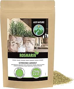 Сушеный розмарин Alpi Nature 250 г, сушеные и измельченные листья розмарина, зелень розмарина для приготовления пищи.