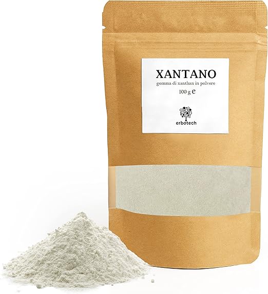 ERBOTECH - Ксантановый порошок, 100 г - Ксантановая камедь, идеально подходит для мороженого, соусов, заправок, тортов, молекулярной кулинарии - 100% чистый связующий компонент