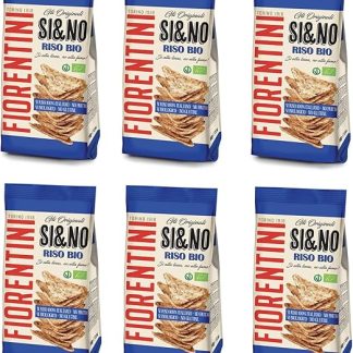 6x Мини-рисовый пирог Fiorentini SI&NO Mini Gallette di Riso con Sale Marino BIO с морской солью из органического земледелия, 100 г, хрустящая закуска, без глютена