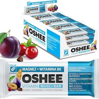 25x OSHEE Витамин-мюсли батончик магний + витамин B6 слива-клюква 40 г