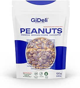 Жареный арахис GiDeli без соли и масла, 100 г - большая упаковка натурального несоленого арахиса.