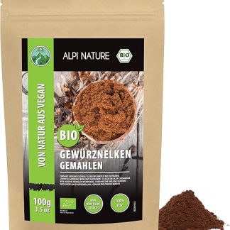 Порошок органической гвоздики Alpi Nature, 100 г, молотые бутоны гвоздики, пряность гвоздики.