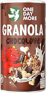 Гранола OneDayMore ChocoLove Хрустящая гранола с молочным шоколадом и медом Без пальмового масла Источник клетчатки 450 г